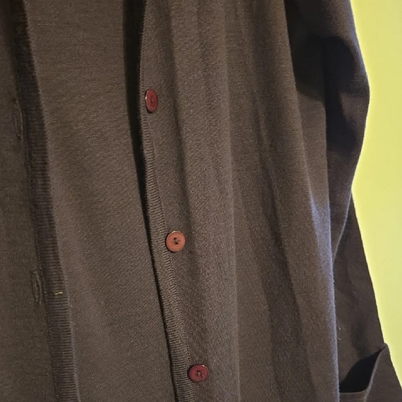 Vintage Kasper Purple/Brown Cardigan Sweater P2P 21 LG 54 - Picture 6 of 7